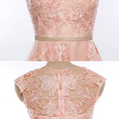 Lace Prom Dress,blush Pink Prom Dress, A-line Prom..