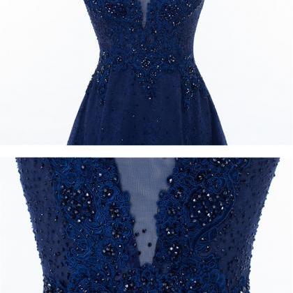 Lace Prom Dress,royal Blue Prom Dress,sparkly Prom..