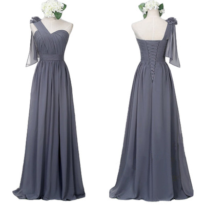 Long Bridesmaid Dress,gray Bridesmaid Dresses, One..