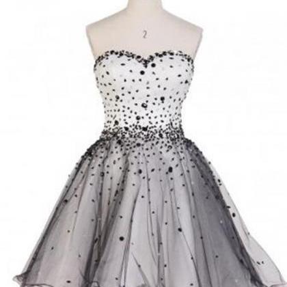 Short Strapless Sweetheart Homecoming Dress With..