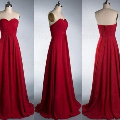 Long Bridesmaid Dress,red Bridesmaid Dress,..