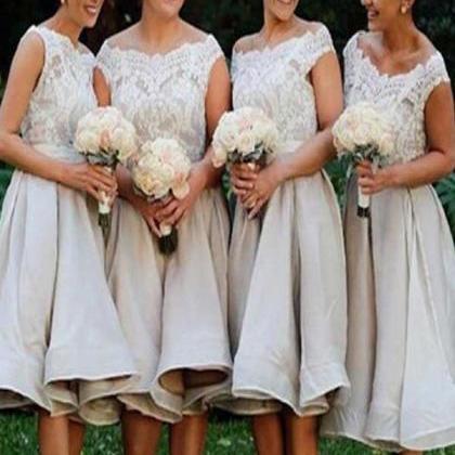 Short Bridesmaid Dress, Lace Bridesmaid Dress, Tea..
