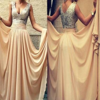 Long Custom Prom Dress,sequin Prom Dress,evening..