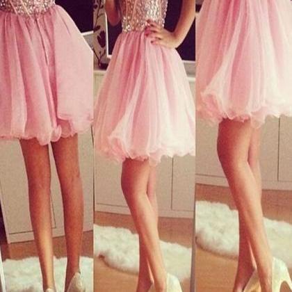 Short Homecoming Dress,pink Homecoming..