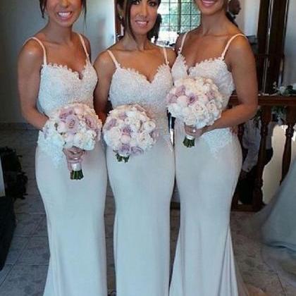 Long Bridesmaid Dress,spaghetti Strap Bridesmaid..