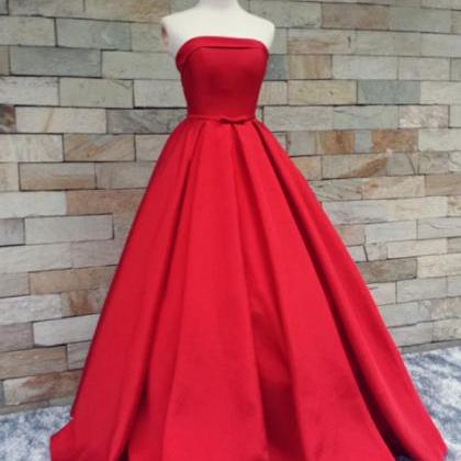 Long Custom Prom Dress,red Prom Dresses,simple..