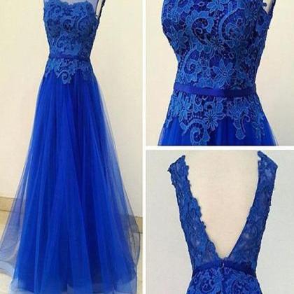 Long Custom Prom Dress,royal Blue Prom Dress,prom..