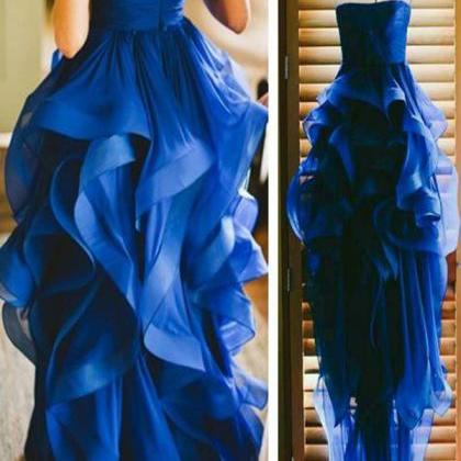 Long Custom Prom Dress, Luxury Blue Prom Dress,..