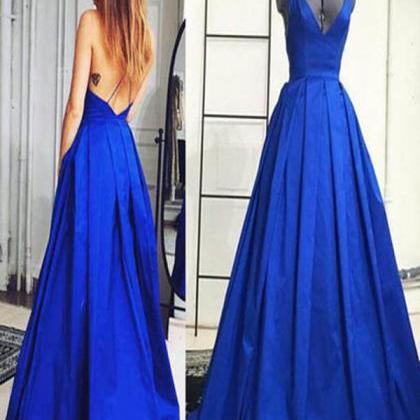 Long Custom Prom Dress, Royal Blue Prom Dress,..