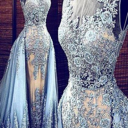 Long Custom Prom Dress,blue Prom Dress, Junior..