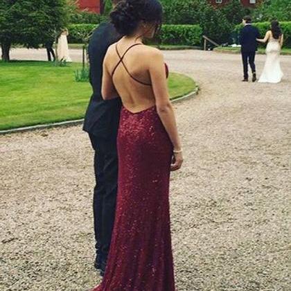 Sexy Backless Prom Dresses, Sequined Prom Dresses,..