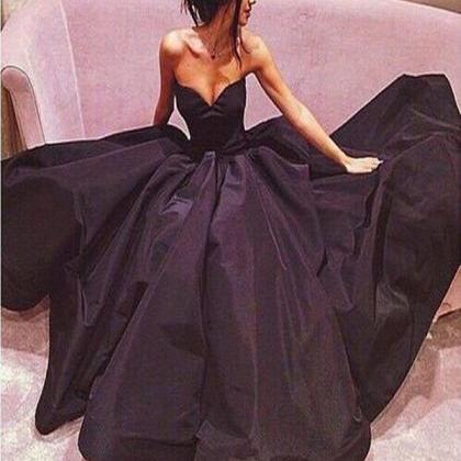 Black Prom Dresses,sweetheart Prom Dress,taffeta..
