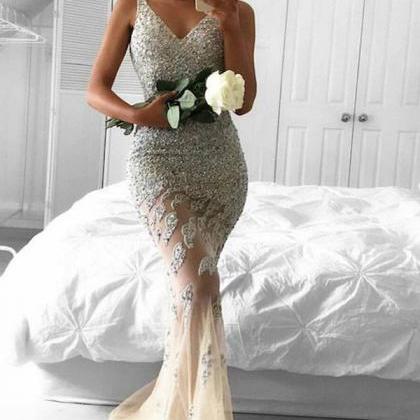 Sparkly Prom Dress,beaded Prom Dress, Mermaid Prom..