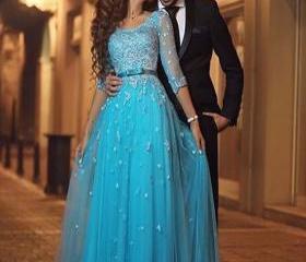 Long Prom Dress, Tulle Prom Dress, Prom Dress Ball Gown, Blue Prom ...