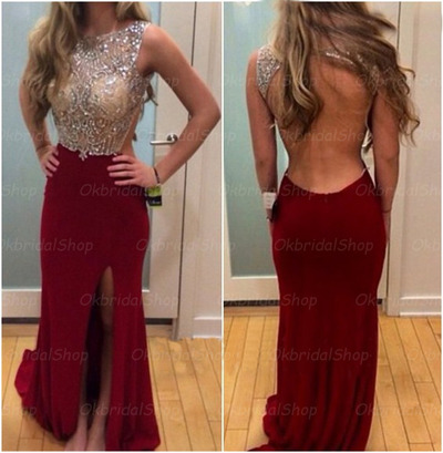 Red Prom Dress, Backless Red Prom Dresses, Long Prom Dress, Mermaid Prom Dress, Unique Prom Dress, Pd0005