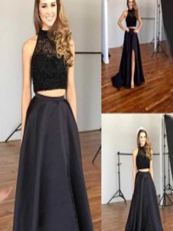 Black Long Sleeve Vintage Prom Dresses
