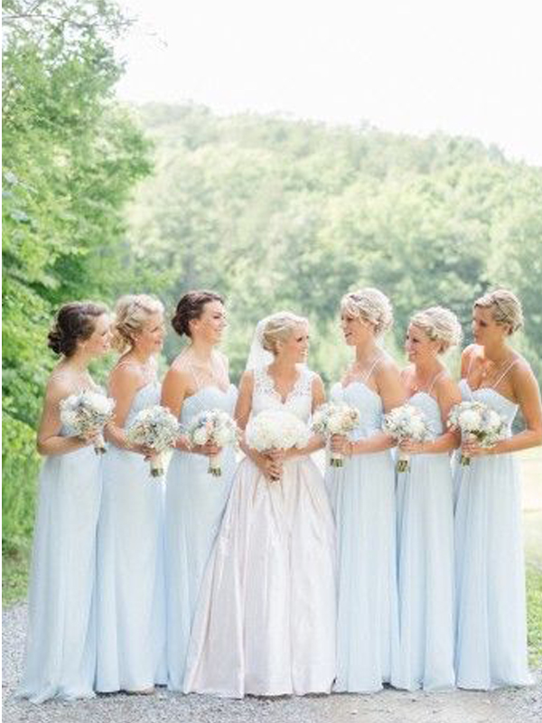 Long Bridesmaid Dress,spaghetti Strap Bridesmaid Dress,light Blue Bridesmaid Dress,simple Bridesmaid Dress,cute Bridesmaid Dress,elegant