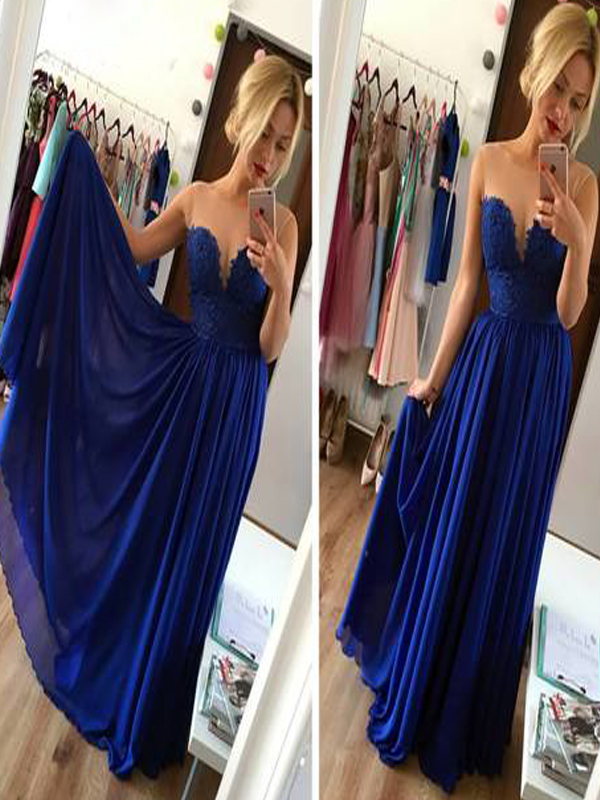 Long Custom Prom Dress, Blue Prom Dress, Strapless Prom Dress, Prom Dress With Lace, Elegant Prom Dress, Prom Dress For Teens, Evening Party