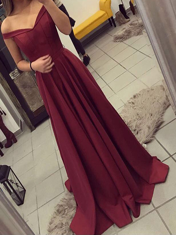 Long Prom Dress, Burgundy Prom Dress, Off The Shoulder Formal Gown ,party Dress Long, Evening Gown, Prom Dresses .pd015020