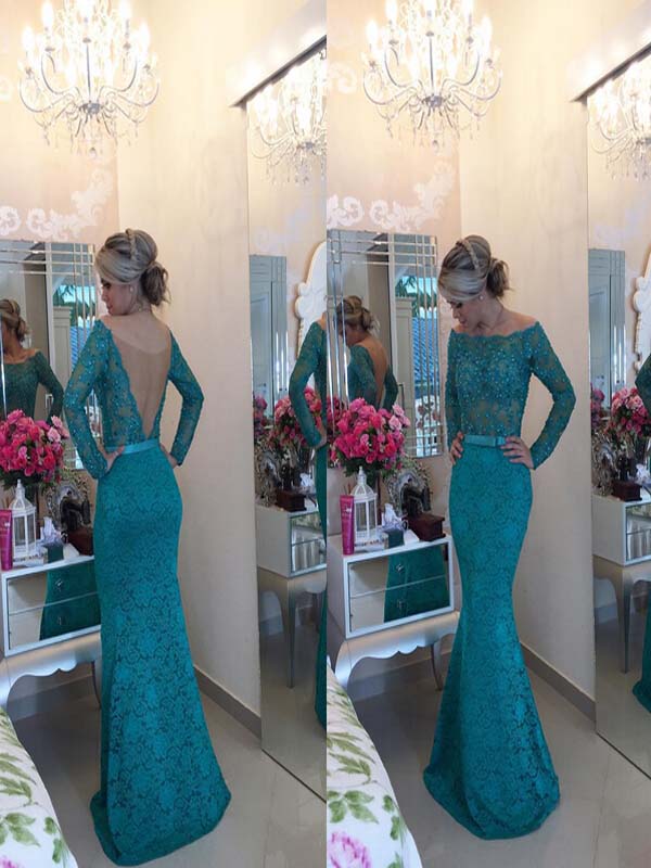 Long Custom Prom Dress,forest Green Prom Dress, Prom Dress With Long ...